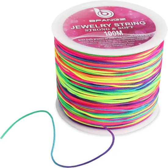 100M Nylon String,0.8mm Nylon Thread Chinese Knotting Cord Tarred Twine Outdoor String for Braided Bracelets,Beading,Necklaces,Macrame Craft,Wind Chime,Blinds,Jewelry Makin {1}