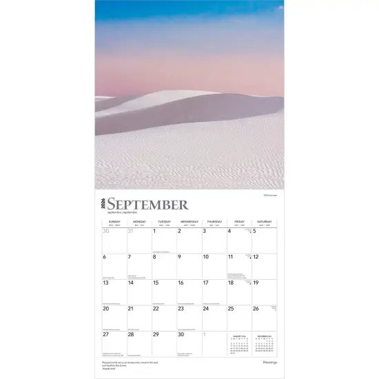 Blessings | 2026 12 x 24 Inch (Hanging) Monthly Square Wall Calendar | Plastic-Free {4}
