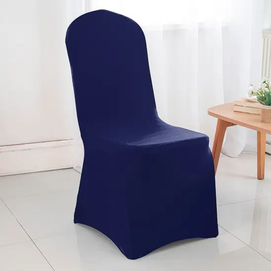 Navy Blue Spandex Banquet Chair Cover with Stretch Fit for Weddings and Events {2}