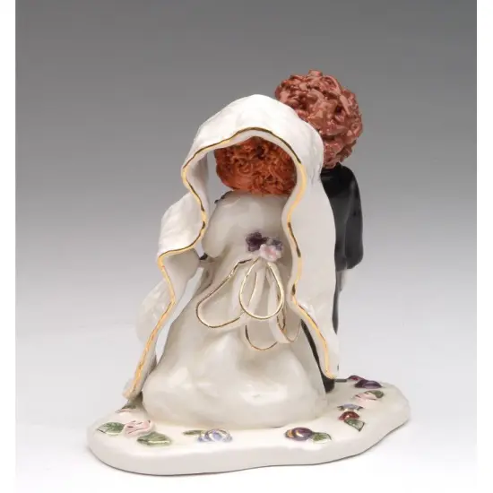 Ceramic Bride and Groom Wedding Cake Topper, Wedding Decor, Wedding Gift {4}