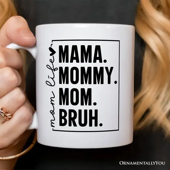 Funny Mom's Life Mug, Minimalist Stylish Gift For Mothers {1}