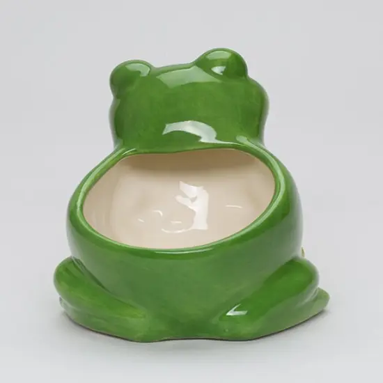 Ceramic Frog with Mushrooms Flower Pot, Spring Decor, Frog Lover Gift, Living Room Frog Decor {6}