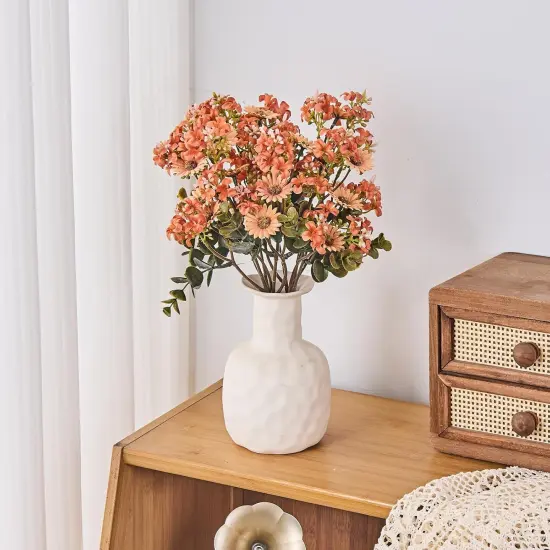 7pcs Artificial Fall Flowers - Orange {2}