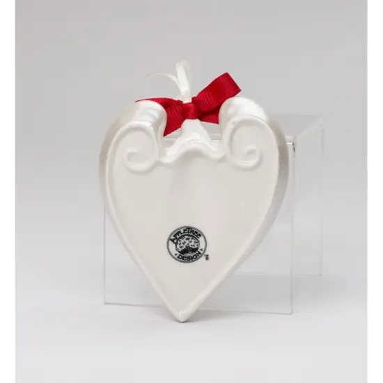 Ceramic Heart Shaped Angel Ornament - Peace, Christmas Tree Decor, Religious Decor {2}