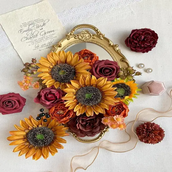 Fall Fake Sunflower Bouquet {4}
