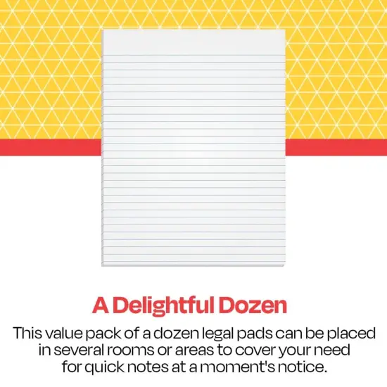 School Smart Legal Pad, 8-1/2 x 11 Inches, White, 50 Sheets, Pack of 12 {6}
