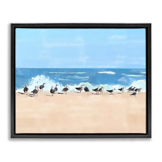 Stupell Industries Sunny Beach Day Birds Floating Frame By Jeff Pica {1}