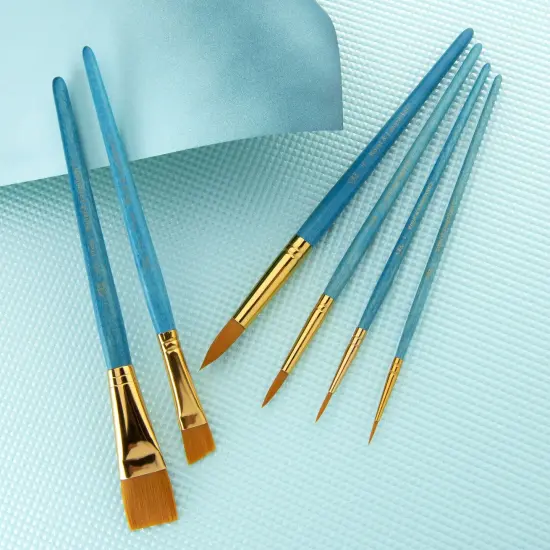 RSET-9182 | 6pc Golden Taklon Variety Brush Set {5}