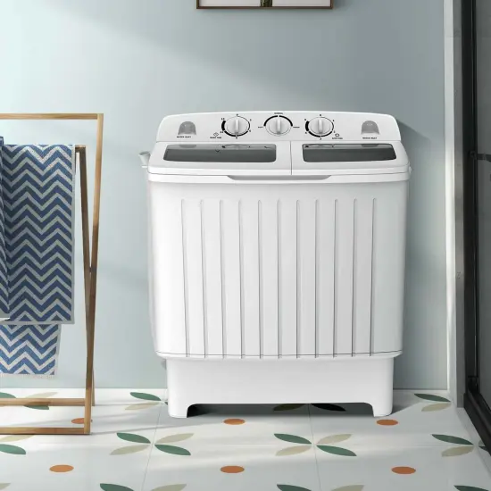 Costway Portable Washing Machine Twin Tub Compact Laundry Washer with 20 lbs Capacity {2}