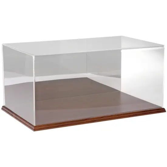 Plymor Clear Acrylic Display Case with Hardwood Base, 20" W x 12" D x 9" H Hardwood (Mirrored) {1}