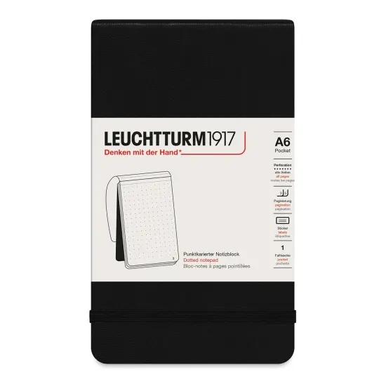 Leuchtturm1917 Pocket Notepad - Black, Dotted, 3-1/2" x 6" {1}