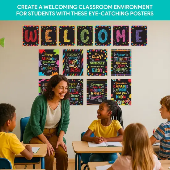 15 Chalkboard Theme Welcome Bulletin Board Set {3}