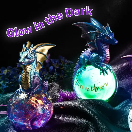 LET'S RESIN Dragon Resin Molds, Dragon Figurines Epoxy Resin Molds with Egg Base, 3D Animal Silicone Molds for Resin Crafts, DIY Home Desk Decor & Gifts {6}