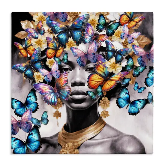 Stupell Industries Butterfly Flight Female Portrait Canvas By Kim Allen {1}