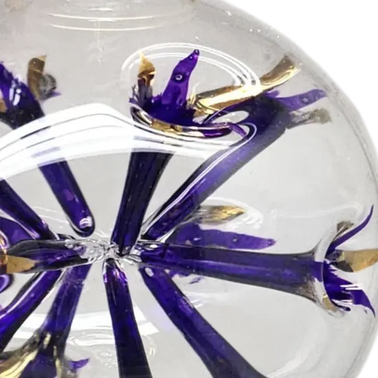Blown Glass Pierced Starburst Ornament - Purple {5}