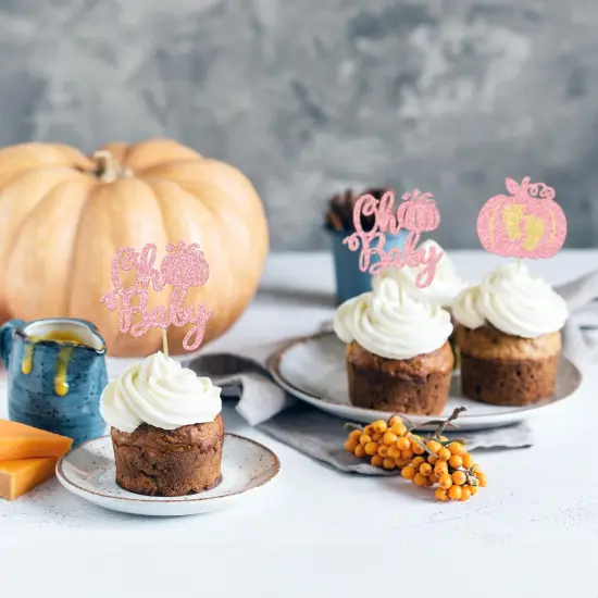 Pumpkin Oh Baby Cupcake Toppers {4}