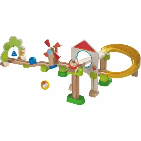 HABA Marble Run Kullerbu Windmill Playset, STEM Toy Building Set for 3-5 Year Olds, Montessori Toys Marble Maze, 25 Piece Ball Track Multicolor {1}