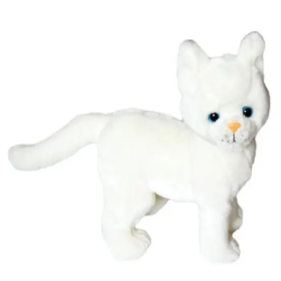 Snowball - Auswella White Standing Plush Cat (10 Inches Tall, 12 Inches Long) {1}