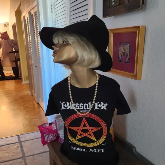 Black Pointed Witch Hat Halloween Party Accessories Wizzard Wool Knitted Blank Hat {3}