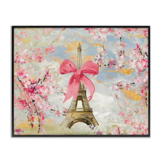 Stupell Industries Eiffel Tower on Cherry Blossoms Framed Giclee Wall Art Design by Lanie Loreth {1}