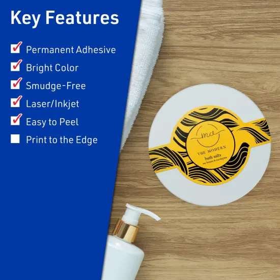 Avery Bright Yellow Paper Labels, 2-3/8" x 8" Wraparound {2}