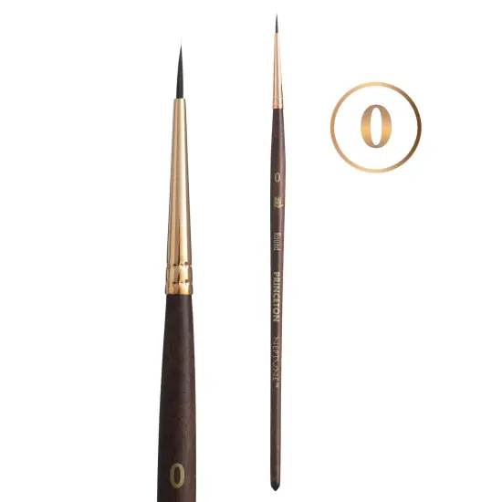 Princeton Series 4750 Neptune Synthetic Squirrel Brush-Short Handle Round Size 0 {3}