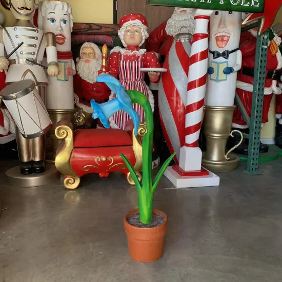 Small Blue Narcis In Pot Flower Statue {4}