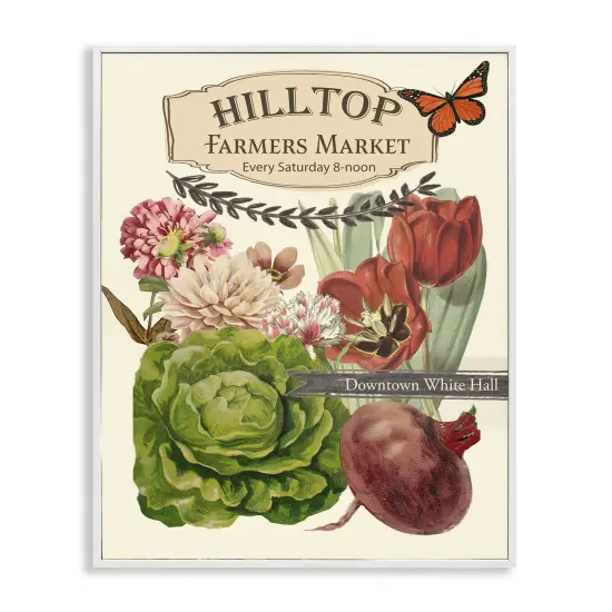 Stupell Industries Rustic Farmers Market Goods Framed Giclee Wall Art Design by Grace Popp {1}