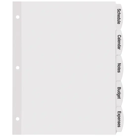 Avery Big Tab Printable White Label Dividers, 5-Tab with Easy Peel Labels, Dividers for 3 Ring Binders, 20 Sets (14434) {3}