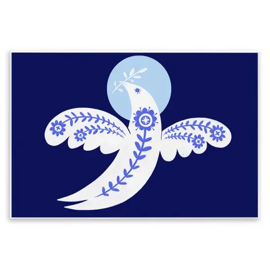 Stupell Industries Peace Dove with Folk Florals Wall Plaque Design by Hannah Moren {1}