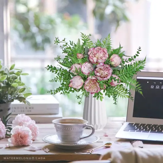 Mixed Eucalyptus Leaves Stems 12PCS, Artificial Plants Boston Fern Fake Branches Faux Shrub Bushes Greenery UV Resistant Plant for Vase Wedding Floral Outdoor Indoor Decor {5}