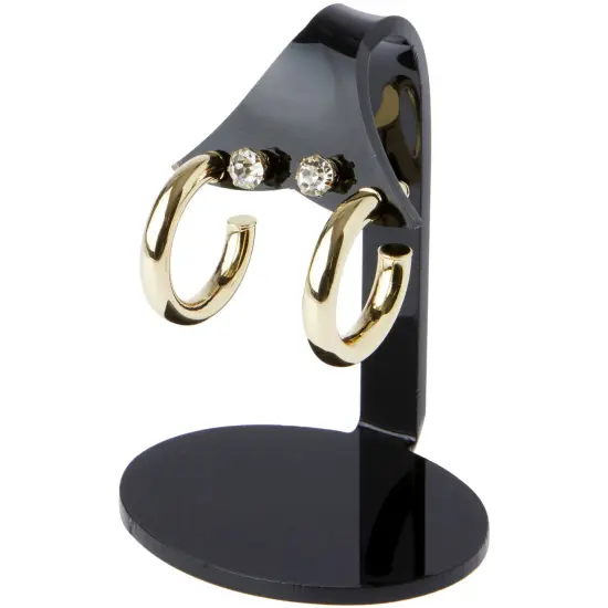 Plymor Black Acrylic 2 Pair Hanging Earring Display Stand, 2.5" W x 2" D x 3.125" H {3}
