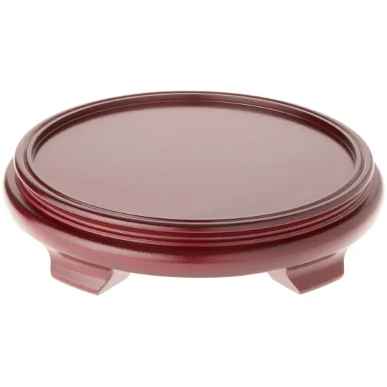Plymor Red Round Wood Veneer Footed Display Base, 12" W x 12" D x 2.75" H (10" Display Diameter) {1}