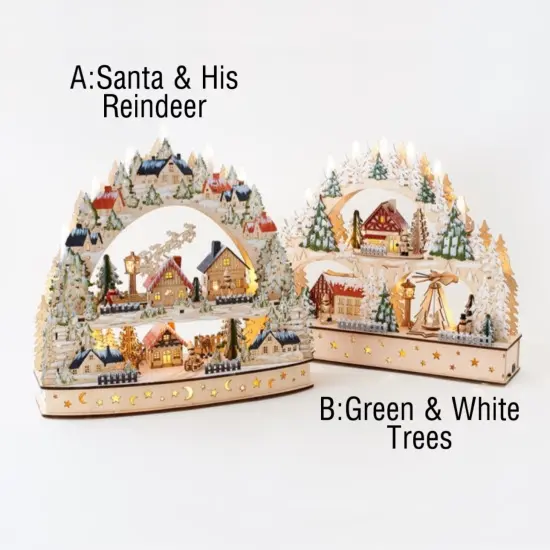 Bavarian Christmas Village - Candlelight Wodden Village Scene (2 Styles to Choose From) {1}