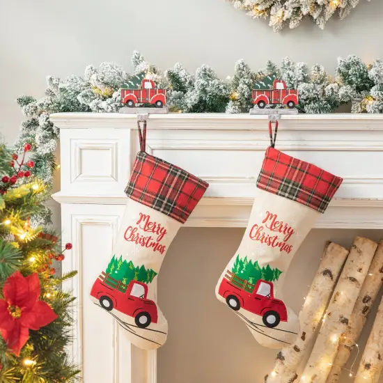 Set of 2 21''L Christmas Stockings - Red Truck/Dachshund 2pk Red Truck {1}