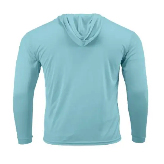 Paragon&reg; Youth Bahama Performance Hooded Long Sleeve T Shirt Aqua Blue {5}