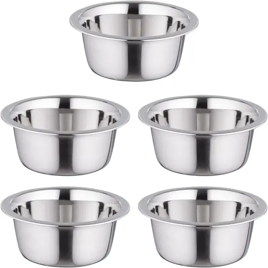 IRIS USA Stainless Steel Dog Bowls - 5 Pack, 16 oz Small Stainless Steel Dog Bowls Silver {3}