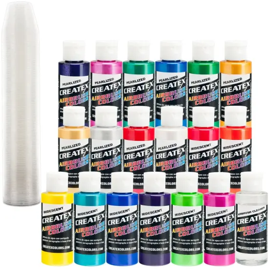 18 Color Special Effects Airbrush Paint Set, 2 oz. Bottles {1}
