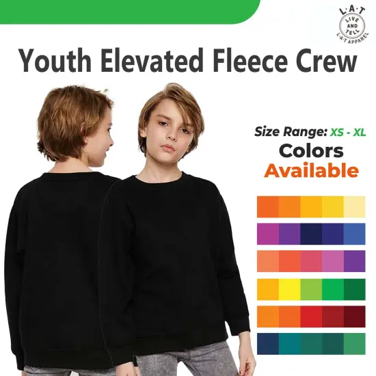 LAT&reg; Youth Elevated Fleece Crew VINTAGE CAMO {2}