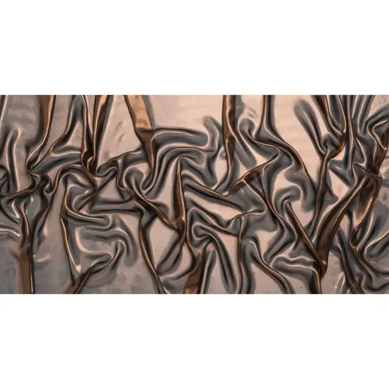 1 Yard Copper on Black Liquid Sheen Metallic Polyester Chiffon Sheer Fabric 60" Width {3}