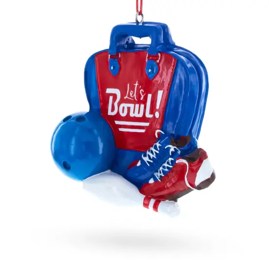 Let&rsquo;s Bowl! Bowling Bag with Shoes and Ball Resin Christmas Ornament {3}