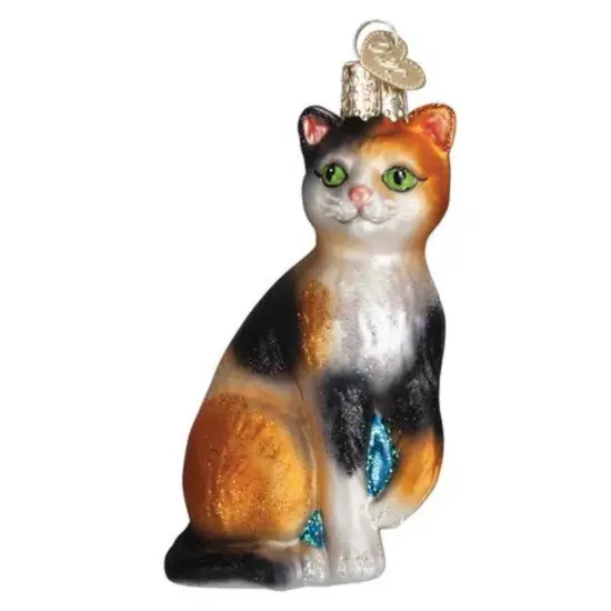 Old World Christmas 4.25 In Calico Cat Christmas Tree Ornament , Affectionate Feline Independent Multicolored {1}