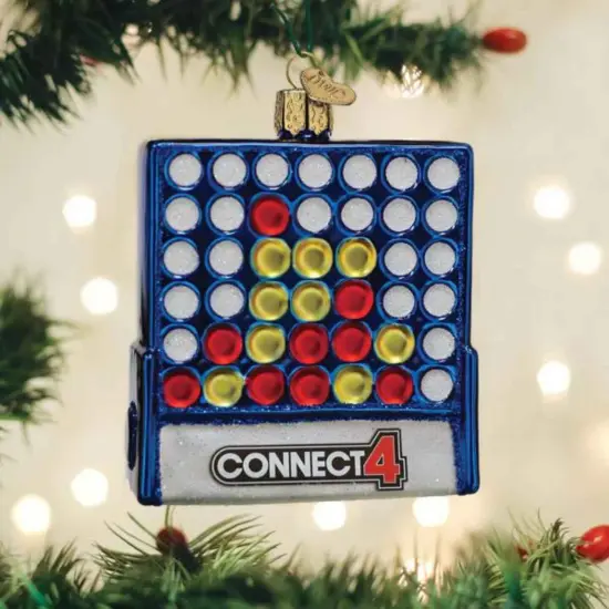 Old World Christmas 3.5 Inch Connect 4 Tree Ornament , Hasbro Colors Grid Blue {3}