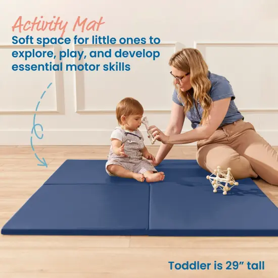 Play Patch Activity Mat Squares, Modular Playmat, 4-Pack Navy {3}