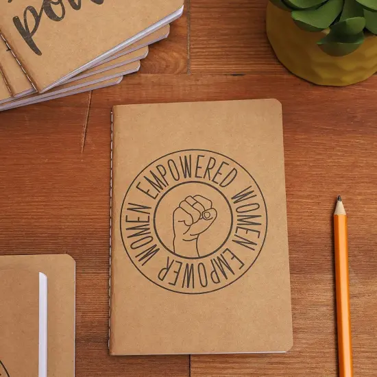 12 Pack Feminist Kraft Paper Journal with Lined Pages, 40 Sheets Each (4 x 5.7 In) Brown {3}