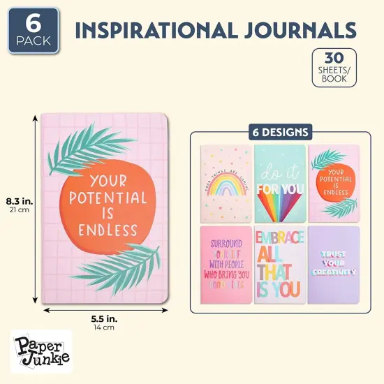 Uplifting Inspirational Journal Notebooks (5.5 x 8.3 in, 6 Pack) {2}