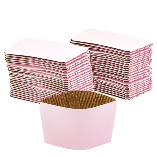 16 oz Disposable Coffee Cups with Lids and Sleeves, Paper Insulated for Hot To Go Drinks (Blush Pink, 48 Pack) {5}