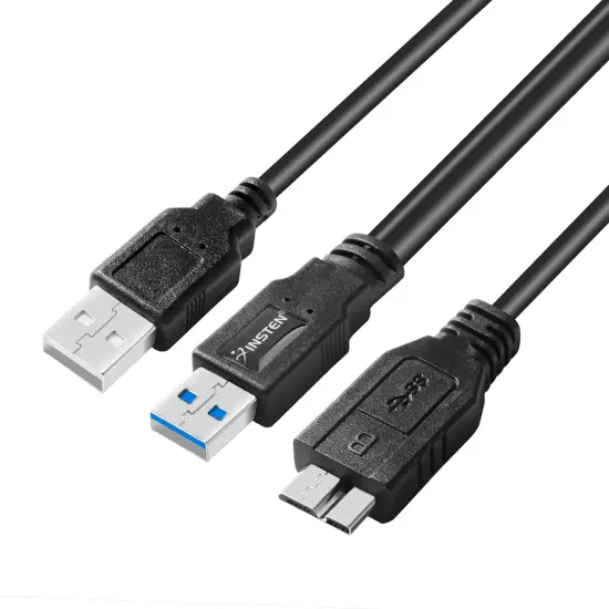 Insten USB A to Micro B USB 3.0 Y Cable, Black {1}