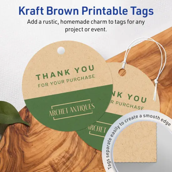 3" Diameter Round, Kraft Brown Printable Tags {2}