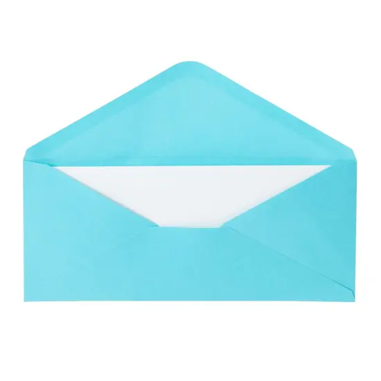 200 Pack #10 Blue Colored Envelopes Bulk - Gummed Seal Letter Size for Party Invitations, Business Mailing, Checks, Holidays, Greeting Cards, Thank You Notes (4 1/8 x 9 1/2 In) {6}